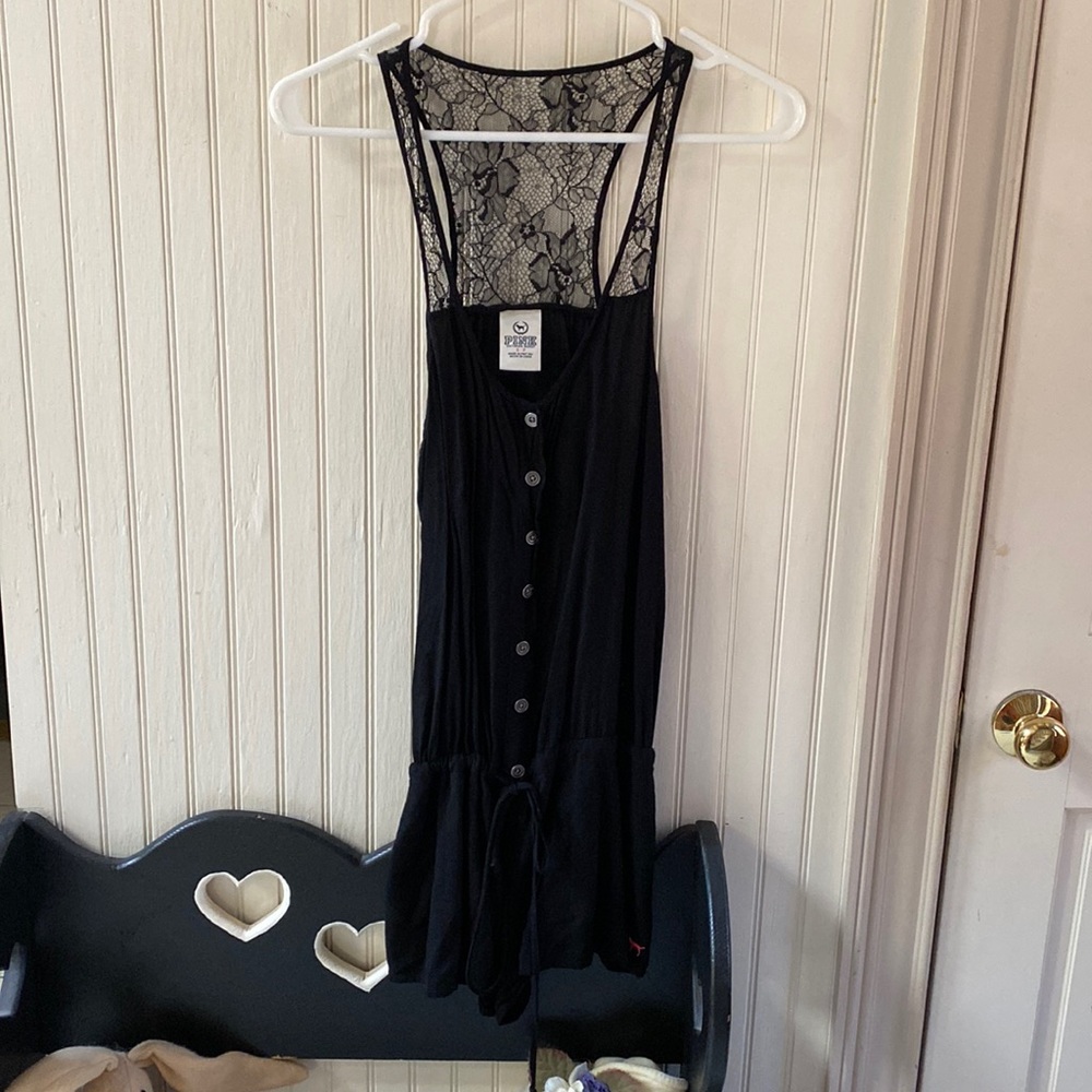 Victoria secret pink black romper never worn